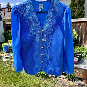 Benee By Lori Ann Vintage Crepe Blazer with beaded  embellishments